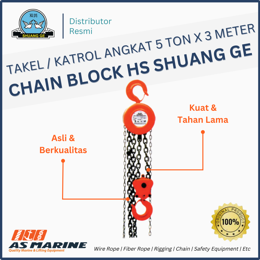 Chain Block Shuang Ge HS 5 Ton x 3 Meter